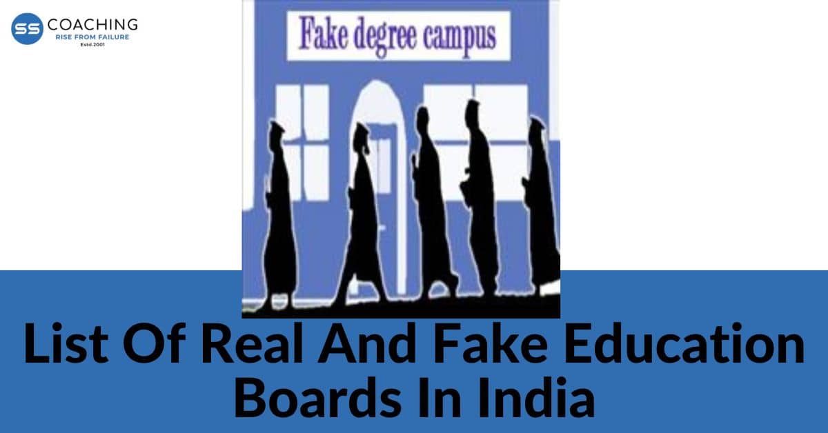 list of Real and Fake Education Boards In India
